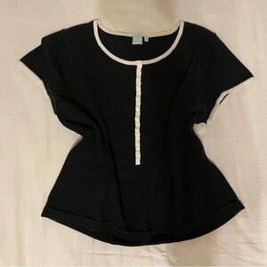 vintage black top with white lining